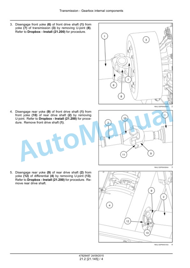 Alternative view of New Holland SP.260R, SP.300R Guardian Tier 4B Final Sprayer Service Manual 47828487