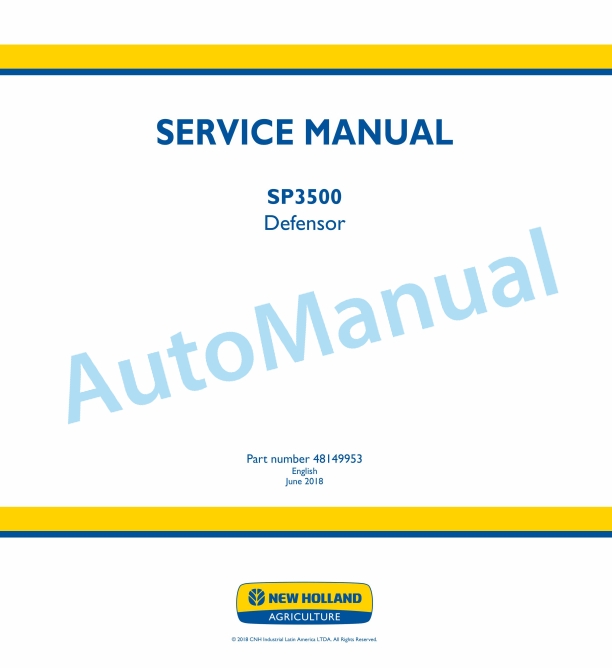 New Holland SP3500 Defensor Service Manual 48149953