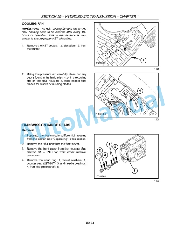 New Holland T1010, T1030, T1110 Tractor Repair Manual 87739175-2