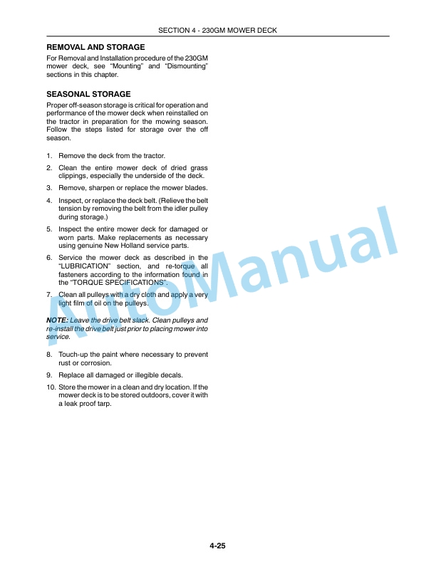 New Holland T1110, 230GM Tractor Operation and Maintenance Manual 87722411-5