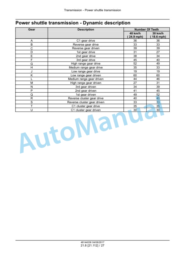 Alternative view of New Holland T1254B, T1404B Tractor Service Manual 48144036