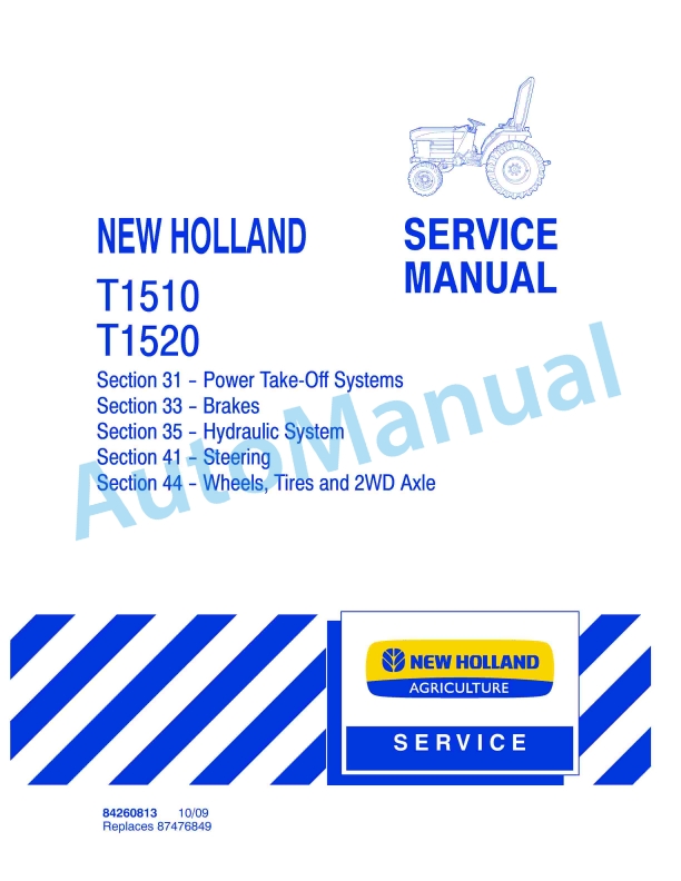 New Holland T1510, T1520 Tractor Service Manual 84260813