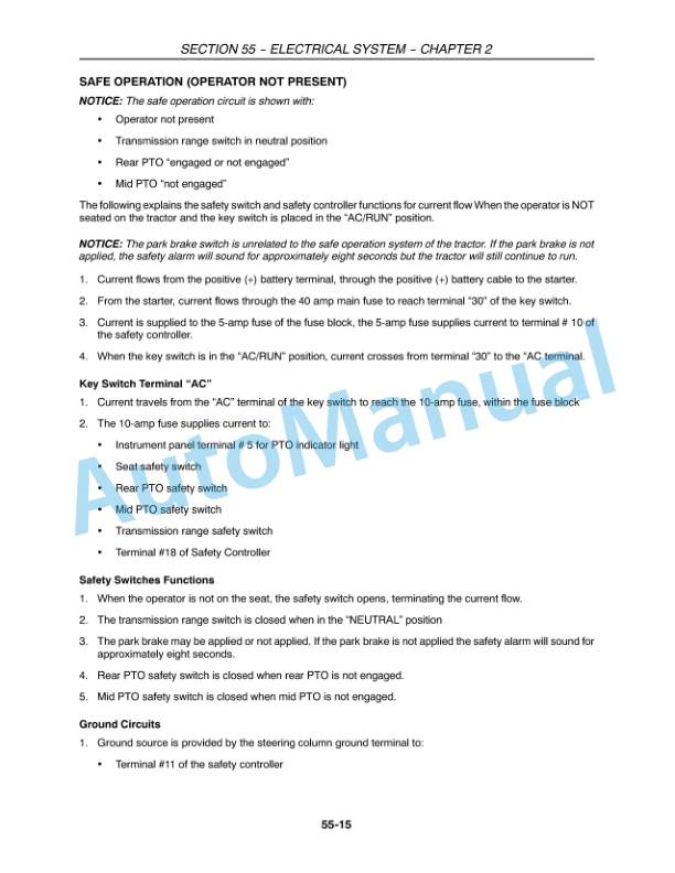 New Holland T1510, T1520 Tractor Service Manual 84260814-3