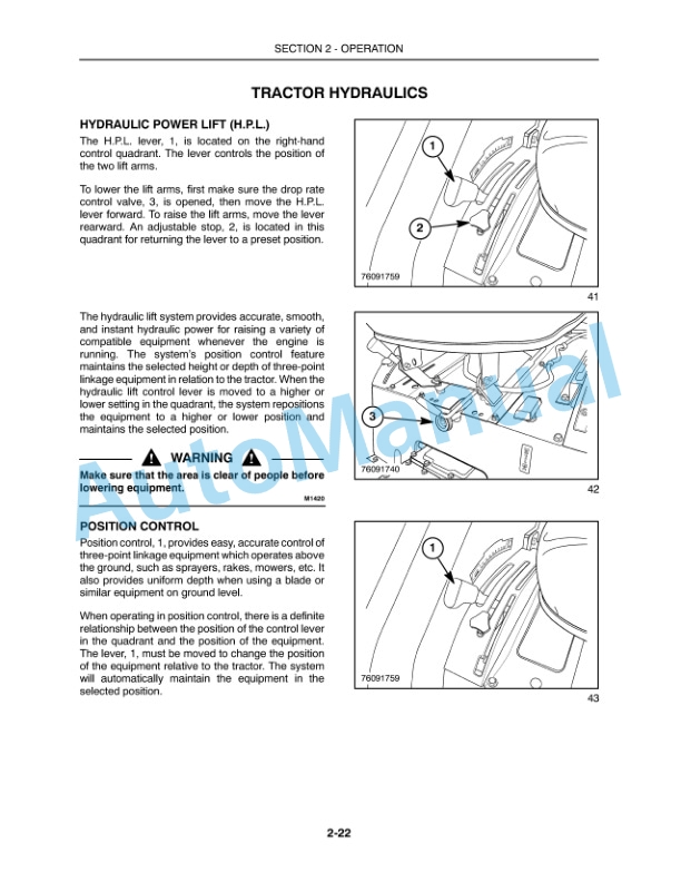 New Holland T1530 Tractor Operation and Maintenance Manual 84333785-3