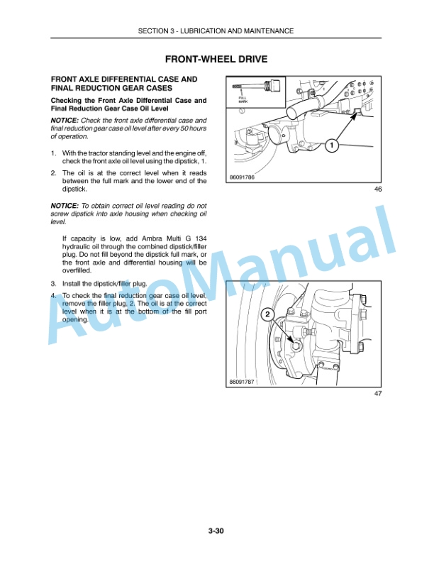 New Holland T1530 Tractor Operation and Maintenance Manual 84333785-5