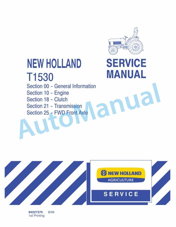 New Holland T1530 Tractor Service Manual 84227370
