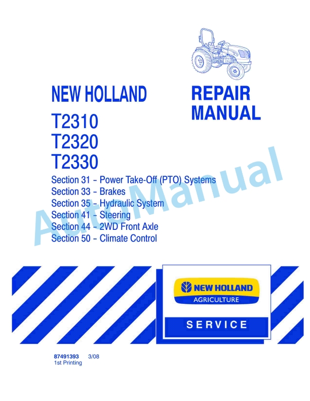 New Holland T2310, T2320, T2330 Tractor Repair Manual 87491393