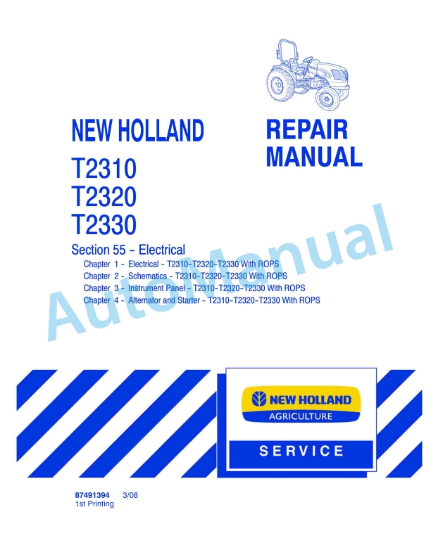 New Holland T2310, T2320, T2330 Tractor Repair Manual 87491394