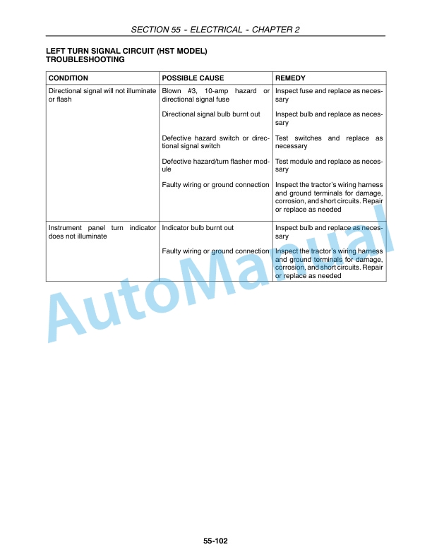 New Holland T2310, T2320, T2330 Tractor Repair Manual 87491394-4