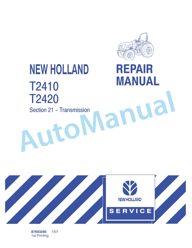 New Holland T2410, T2420 Tractor Repair Manual 87693285