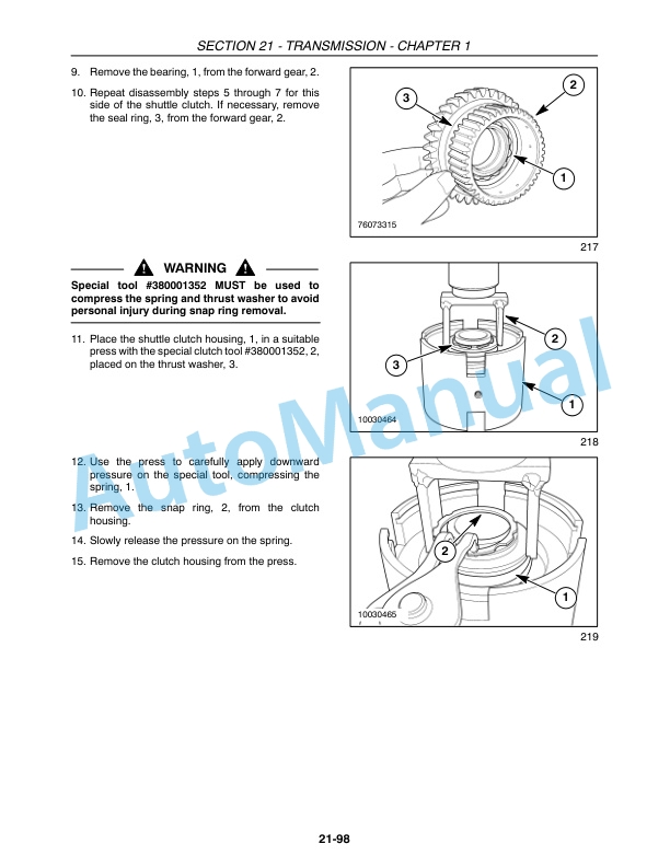 New Holland T2410, T2420 Tractor Repair Manual 87693285-3
