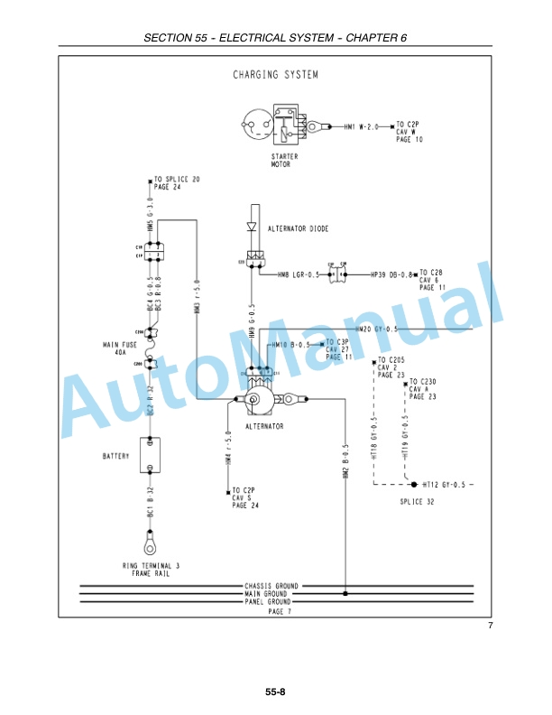New Holland T2410, T2420 Tractor Repair Manual 87725021-3