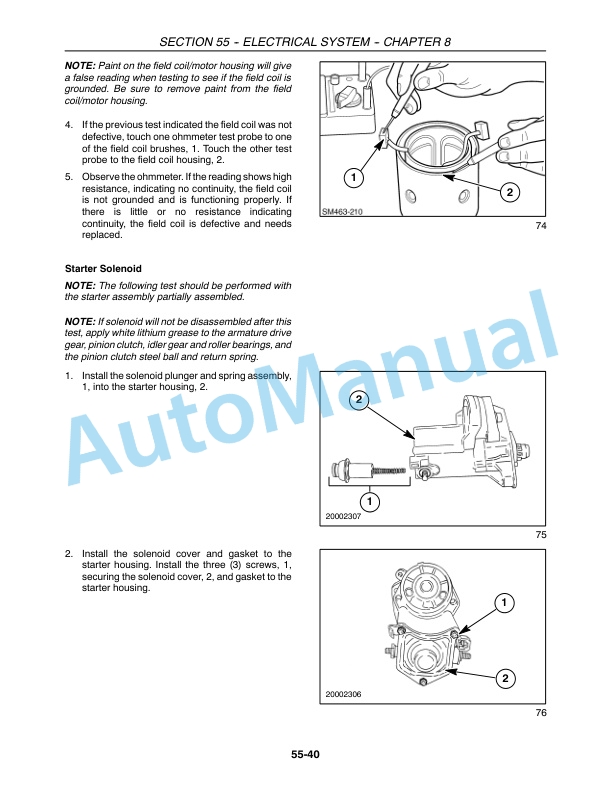 New Holland T2410, T2420 Tractor Repair Manual 87725021-5