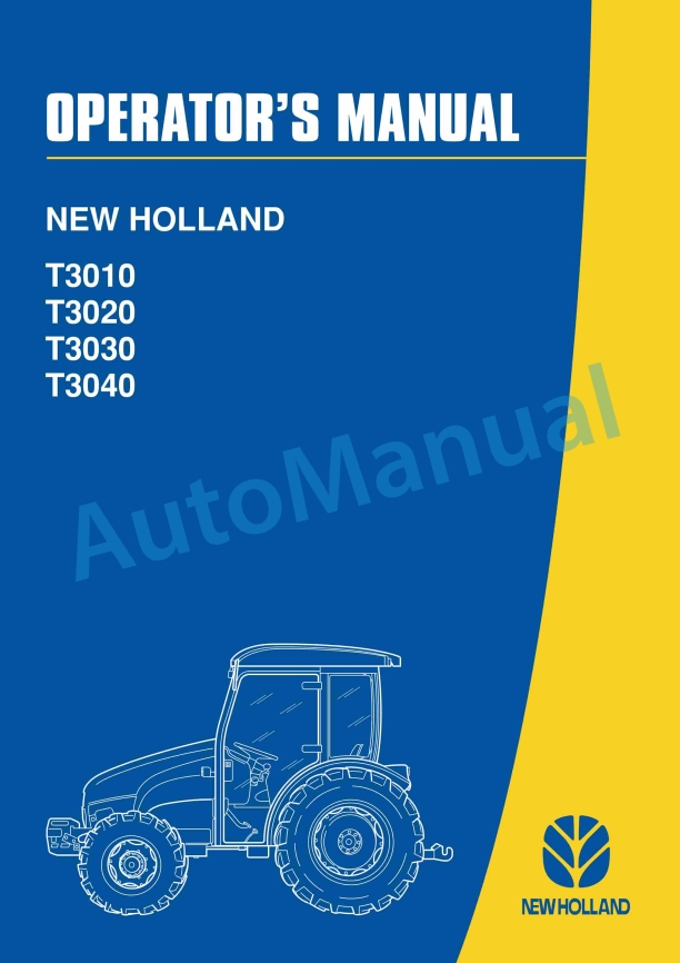 New Holland T3010, T3020, T3030, T3040 Tractor Operation and Maintenance Manual 87289563