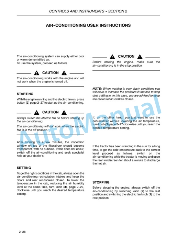 New Holland T3010, T3020, T3030, T3040 Tractor Operation and Maintenance Manual 87290735-3