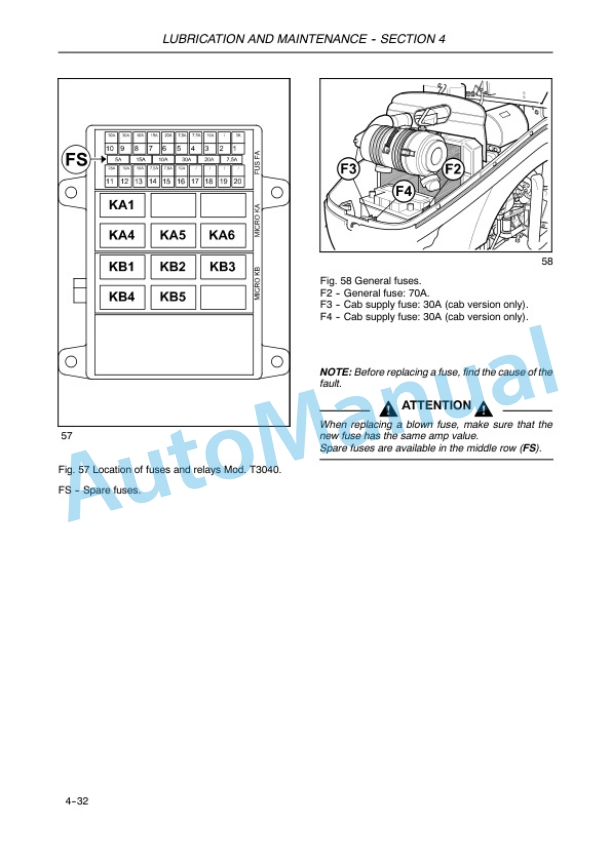 New Holland T3010, T3020, T3030, T3040 Tractor Operation and Maintenance Manual 87290735-5