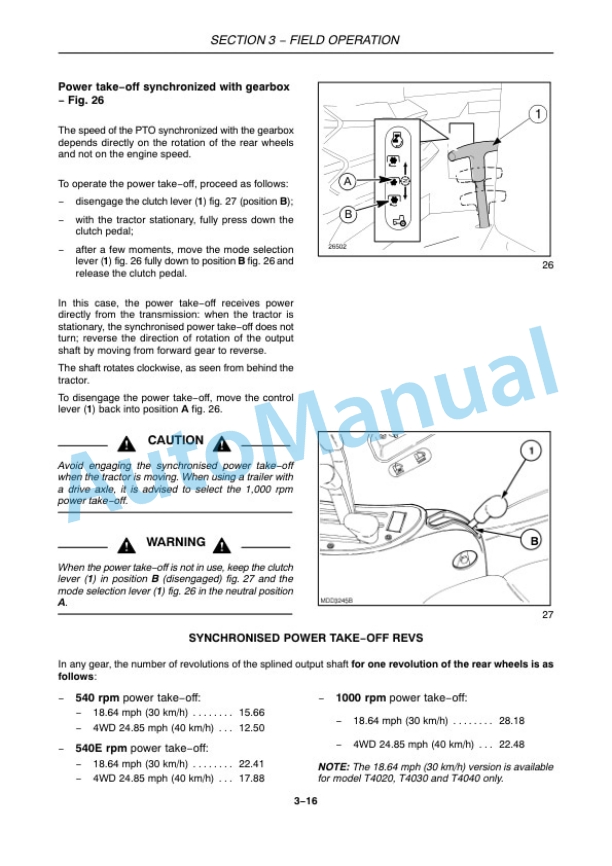 New Holland T4020, T4030, T4040, T4050 Deluxe - Supersteer Tractor Operation and Maintenance Manual 84576030-3