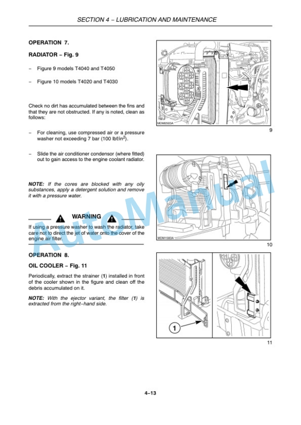 New Holland T4020, T4030, T4040, T4050 Deluxe - Supersteer Tractor Operation and Maintenance Manual 84576030-4