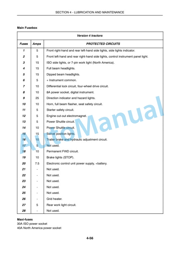 New Holland T4020, T4030, T4040, T4050 Deluxe - Supersteer Tractor Operation and Maintenance Manual 84576051-5