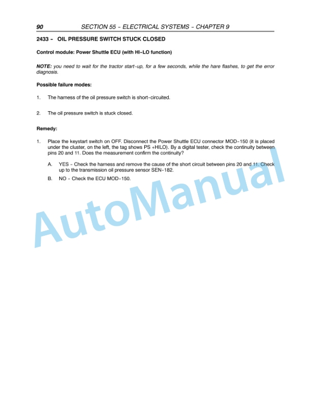 New Holland T4020, T4030, T4040, T4050 Deluxe - Supersteer Tractor Repair Manual 84158075-4