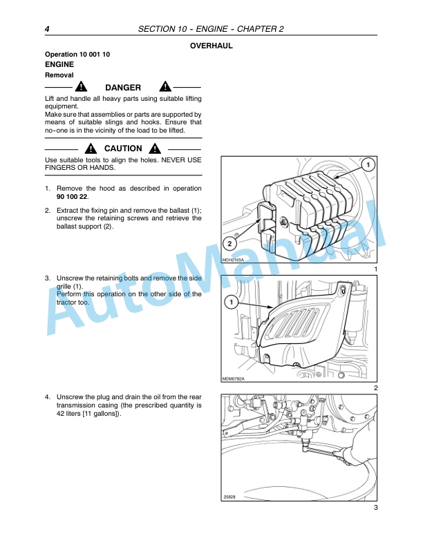 New Holland T4020, T4030, T4040, T4050 Standard Tractor Repair Manual 87758552-4