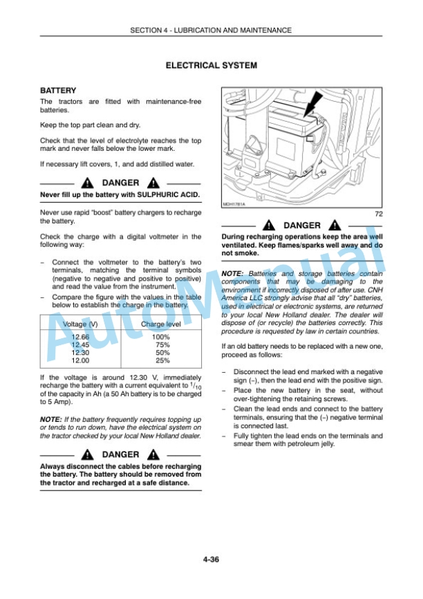 New Holland T4020, T4030, T4040, T4050 Tractor Operation and Maintenance Manual 84576055-5