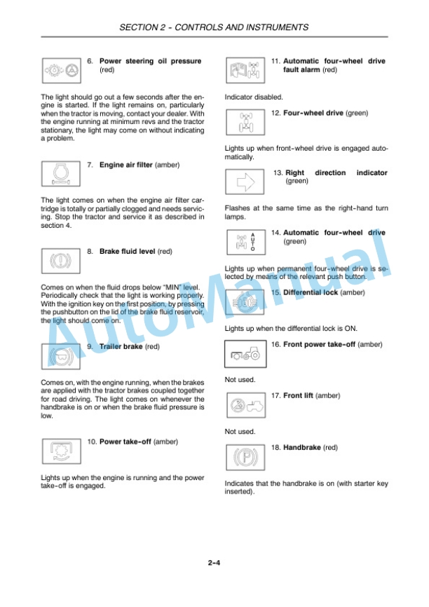 New Holland T4020V, T4030V, T4040V, T4050V Tractor Operation and Maintenance Manual 47374840-2