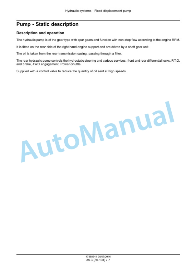 Alternative view of New Holland T4030F, T4040F, T4050F, T4060F Tier 3 Tractor Service Manual 48038057