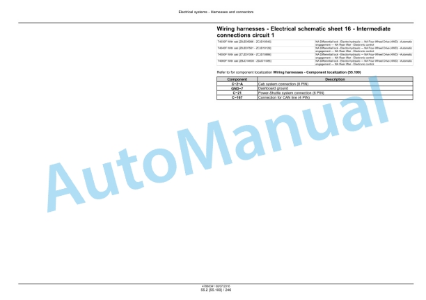 New Holland T4030F, T4040F, T4050F, T4060F Tier 3 Tractor Service Manual 48038059-2