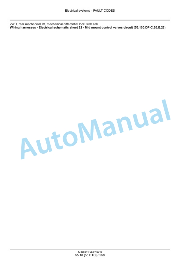 New Holland T4030F, T4040F, T4050F, T4060F Tier 3 Tractor Service Manual 48038063-4