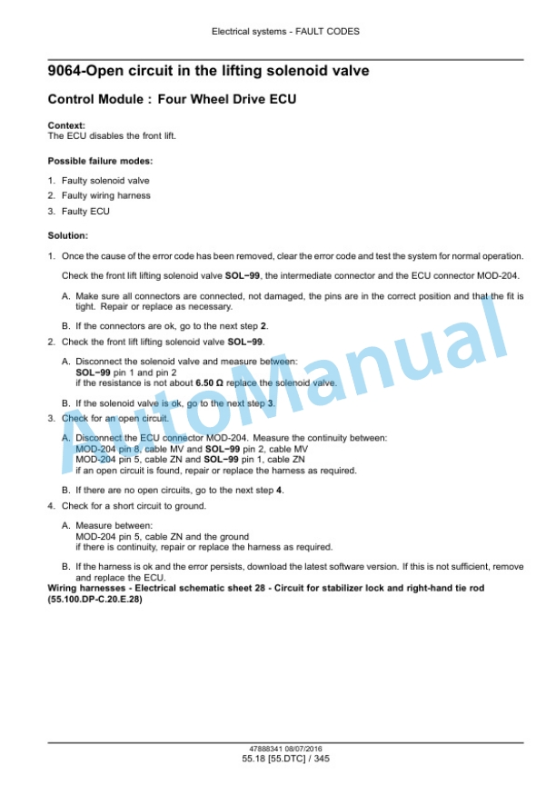 New Holland T4030F, T4040F, T4050F, T4060F Tier 3 Tractor Service Manual 48038063-5