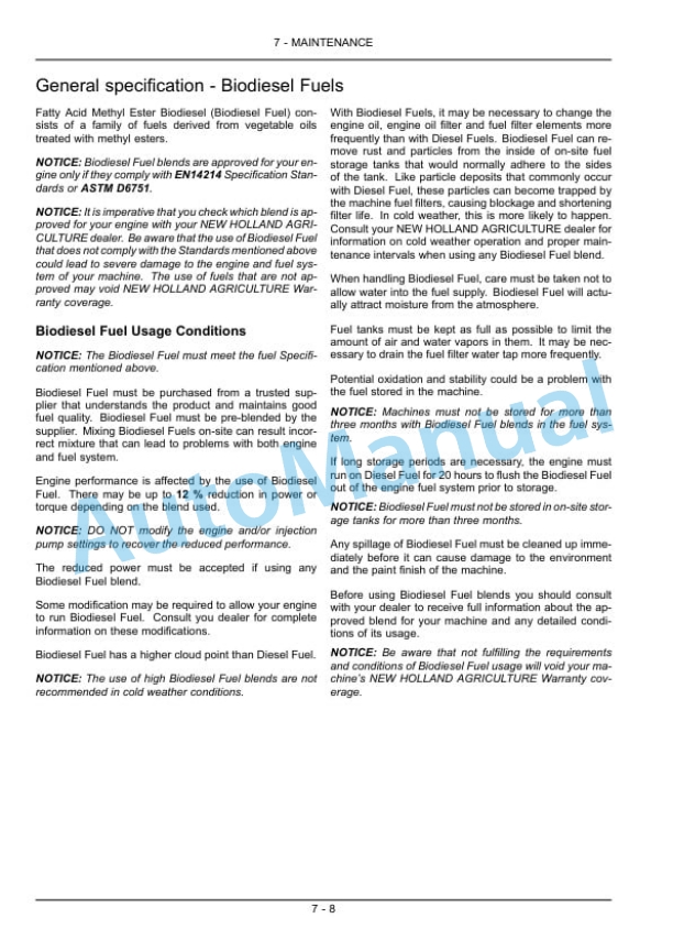 New Holland T4030F, T4040F, T4050F, T4060F Tractor Operation and Maintenance Manual 84515611-4