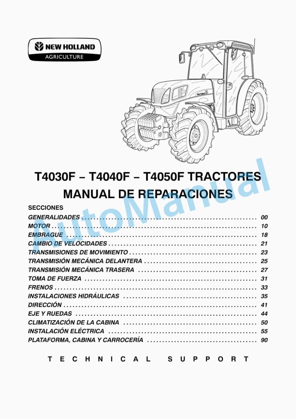 New Holland T4030F, T4040F, T4050F Tractor Repair Manual 84131816A