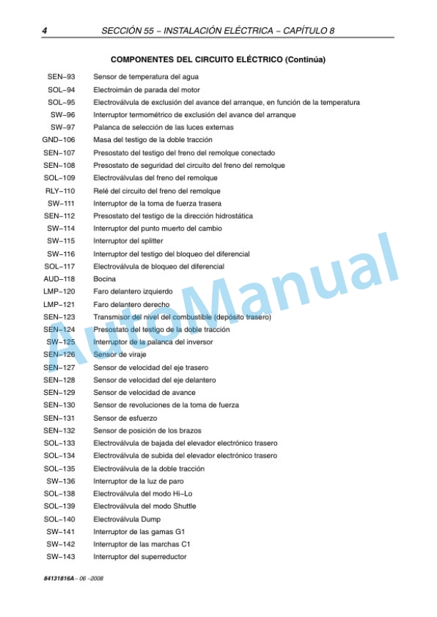 New Holland T4030F, T4040F, T4050F Tractor Repair Manual 84131816A-5