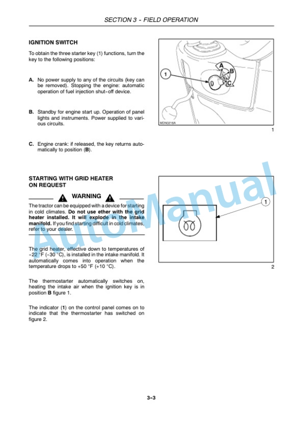 New Holland T4030N, T4040N, T4050N Tractor Operation and Maintenance Manual 47374787-3