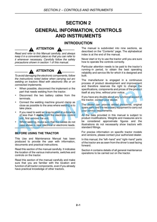 New Holland T4.55, T4.65, T4.75 PowerStar Series Tractor Operation and Maintenance Manual 84343404-2
