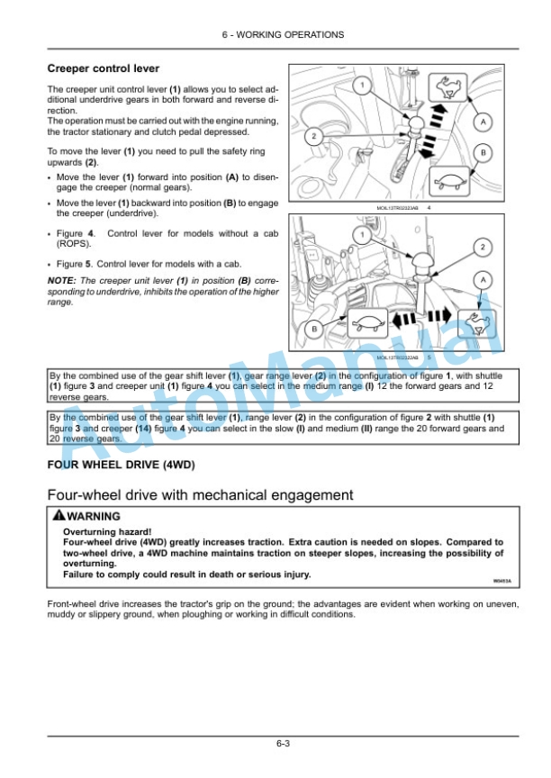 New Holland T4.65, T4.75 Powerstar Tractor Operation and Maintenance Manual 47955162-3