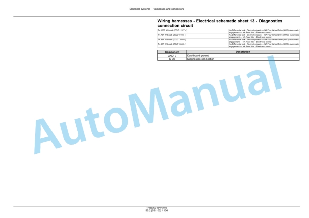 New Holland T4.75F, T4.85F, T4.95F, T4.105F Tier 3 Tractor Service Manual 48017752-2