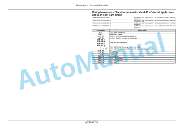 New Holland T4.75F, T4.85F, T4.95F, T4.105F Tier 3 Tractor Service Manual 48017752-5