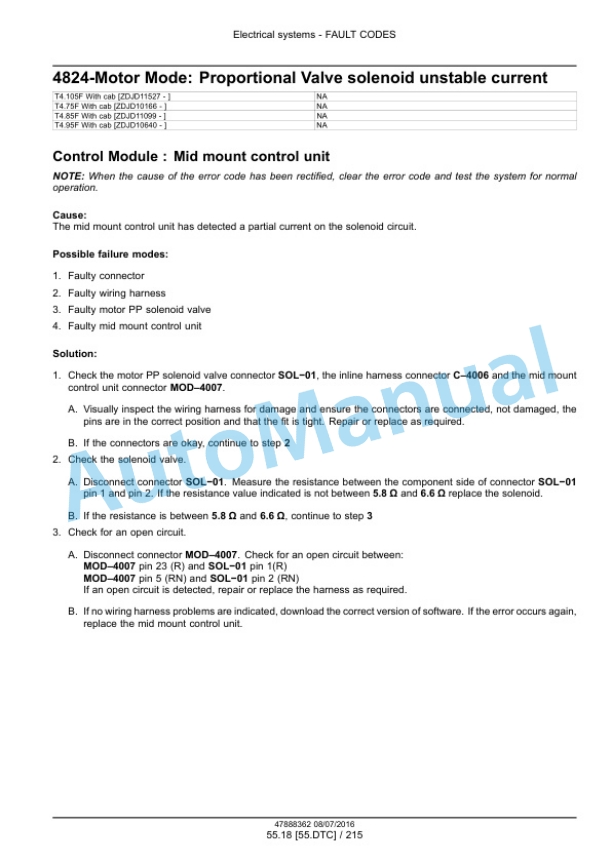 New Holland T4.75F, T4.85F, T4.95F, T4.105F Tier 3 Tractor Service Manual 48017755-4