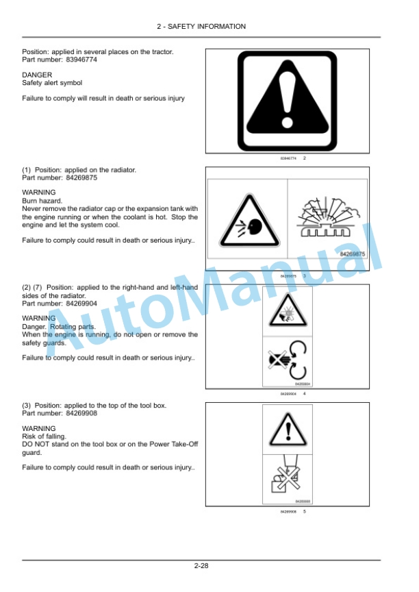 New Holland T4.75LP, T4.85LP, T4.95LP, T4.105LP Tractor Operation and Maintenance Manual 48077235-2