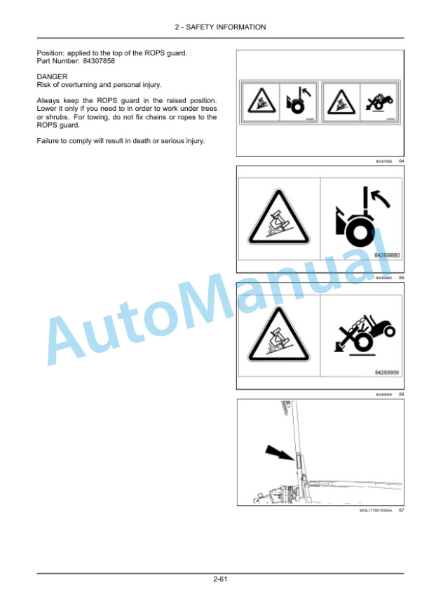Alternative view of New Holland T4.80V, T4.90V, T4.100V, T4.110V Tractor Operation and Maintenance Manual 51601871