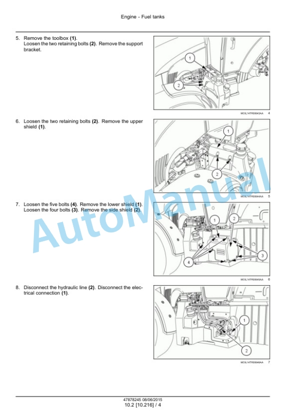 Alternative view of New Holland T4.90, T4.100, T4.110, T4.120 Tier 4B Final Tractor Service Manual 47899692