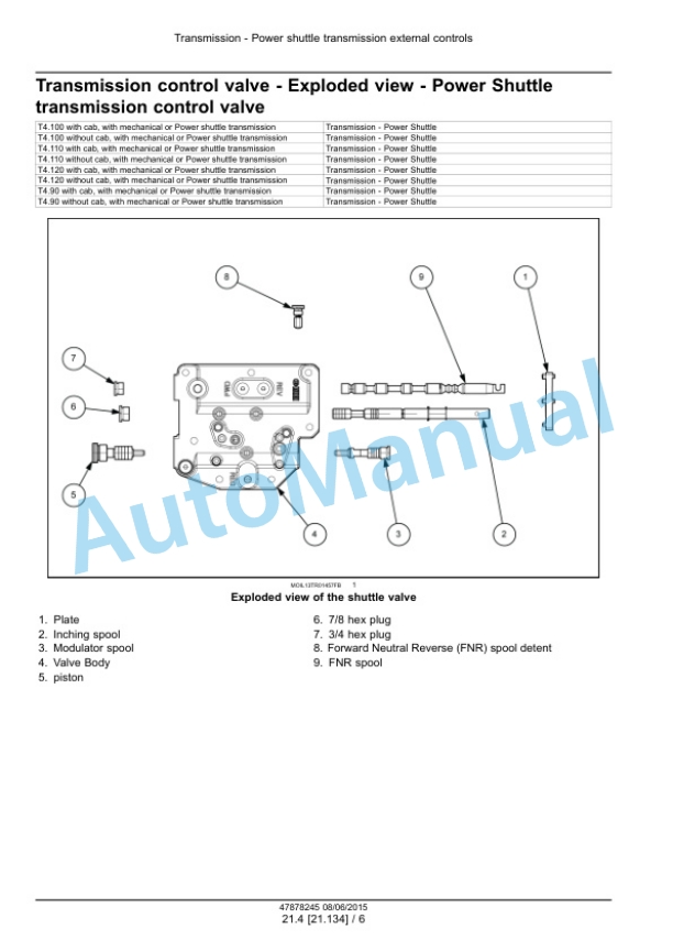 Alternative view of New Holland T4.90, T4.100, T4.110, T4.120 Tier 4B Final Tractor Service Manual 47899693
