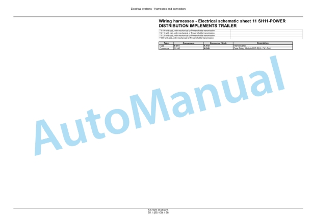 New Holland T4.90, T4.100, T4.110, T4.120 Tier 4B Final Tractor Service Manual 47899696-2