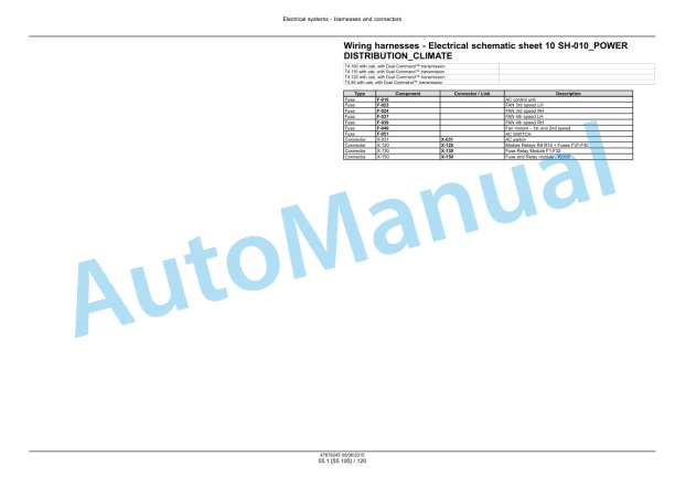 New Holland T4.90, T4.100, T4.110, T4.120 Tier 4B Final Tractor Service Manual 47899696-3