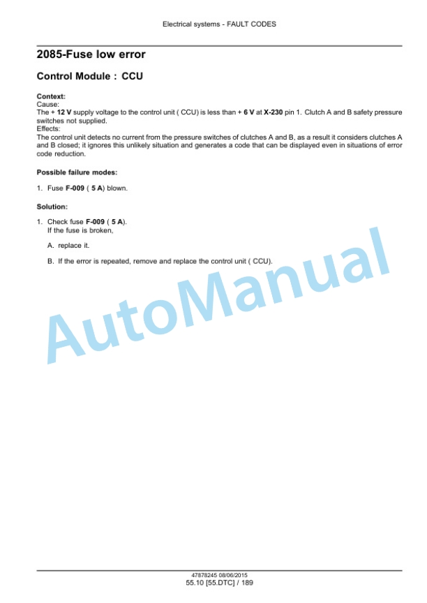 New Holland T4.90, T4.100, T4.110, T4.120 Tier 4B Final Tractor Service Manual 47899700-3