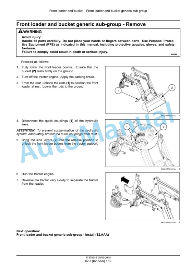 Alternative view of New Holland T4.90, T4.100, T4.110, T4.120 Tier 4B Final Tractor Service Manual 47899702