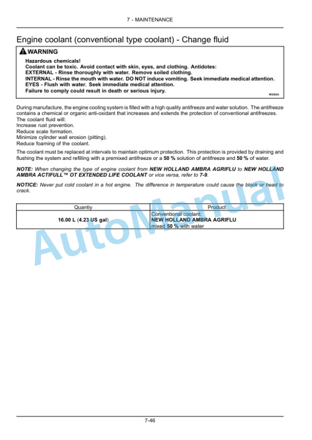 New Holland T5.95, T5.105, T5.115 Electro Command Tractor Operation and Maintenance Manual 47873730-5