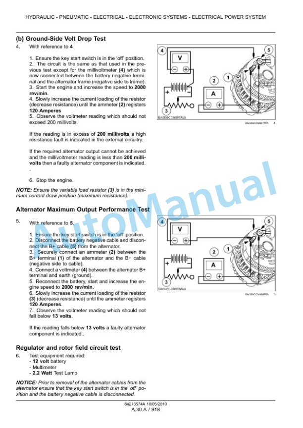 New Holland T6010, T6020, T6030, T6040, T6050, T6060, T6070 Tractor Service Manual 84276574A-3